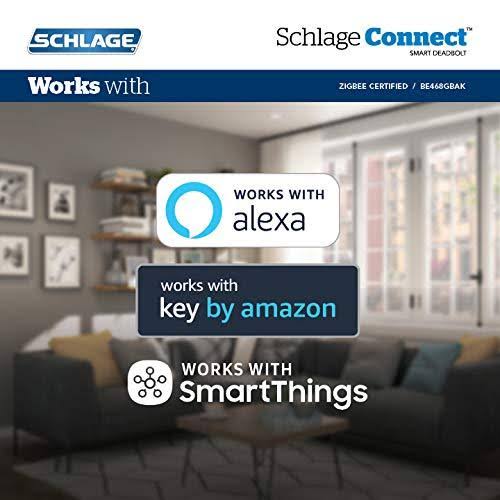 Smart Deadbolt with Camelot Trim in Bright Brass, Zigbee Certified L691
