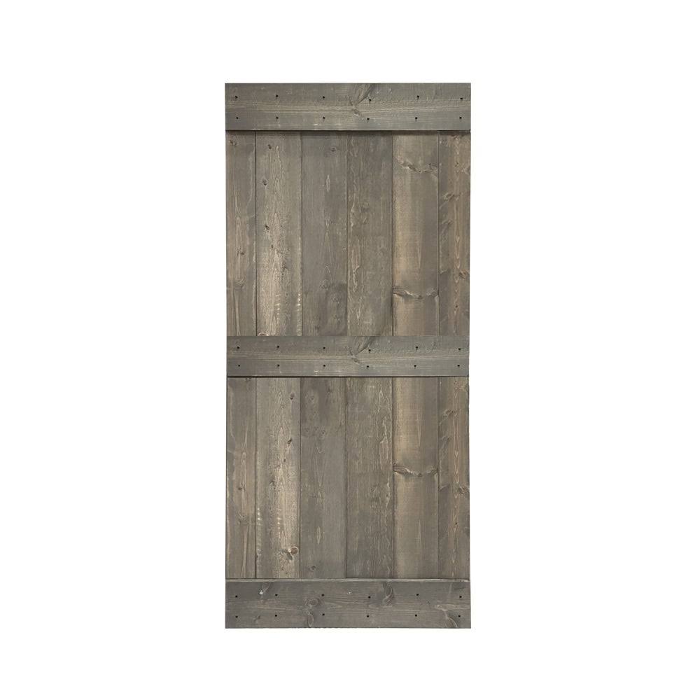 Charcoal Black Solid Wood Interior Sliding Barn Door 38 x 84 N6465