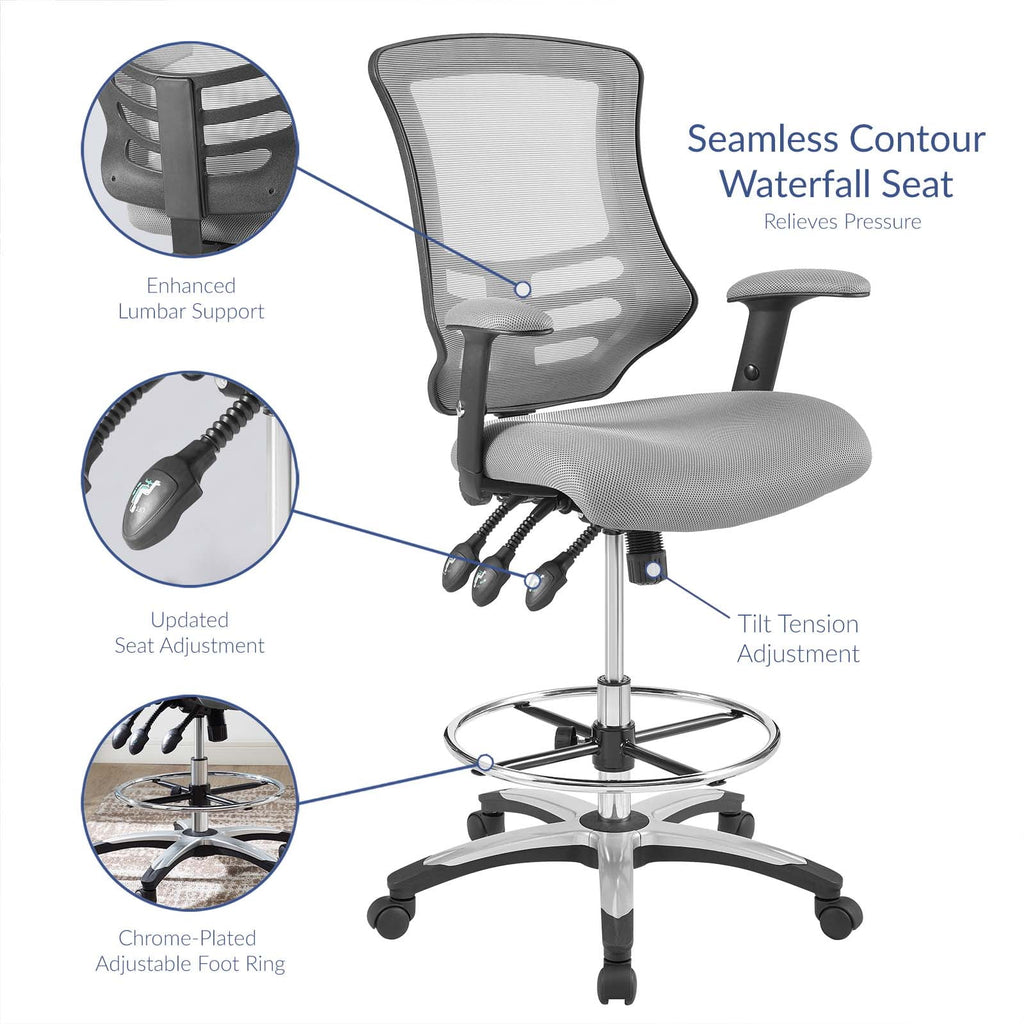 Gray Mesh Drafting Chair U456