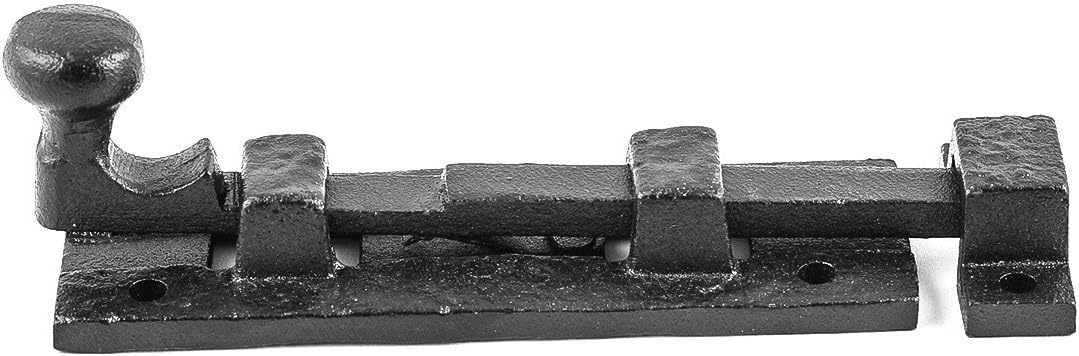 Black Wrought Iron Slide Bolt Door Latch 4 Pack I444730