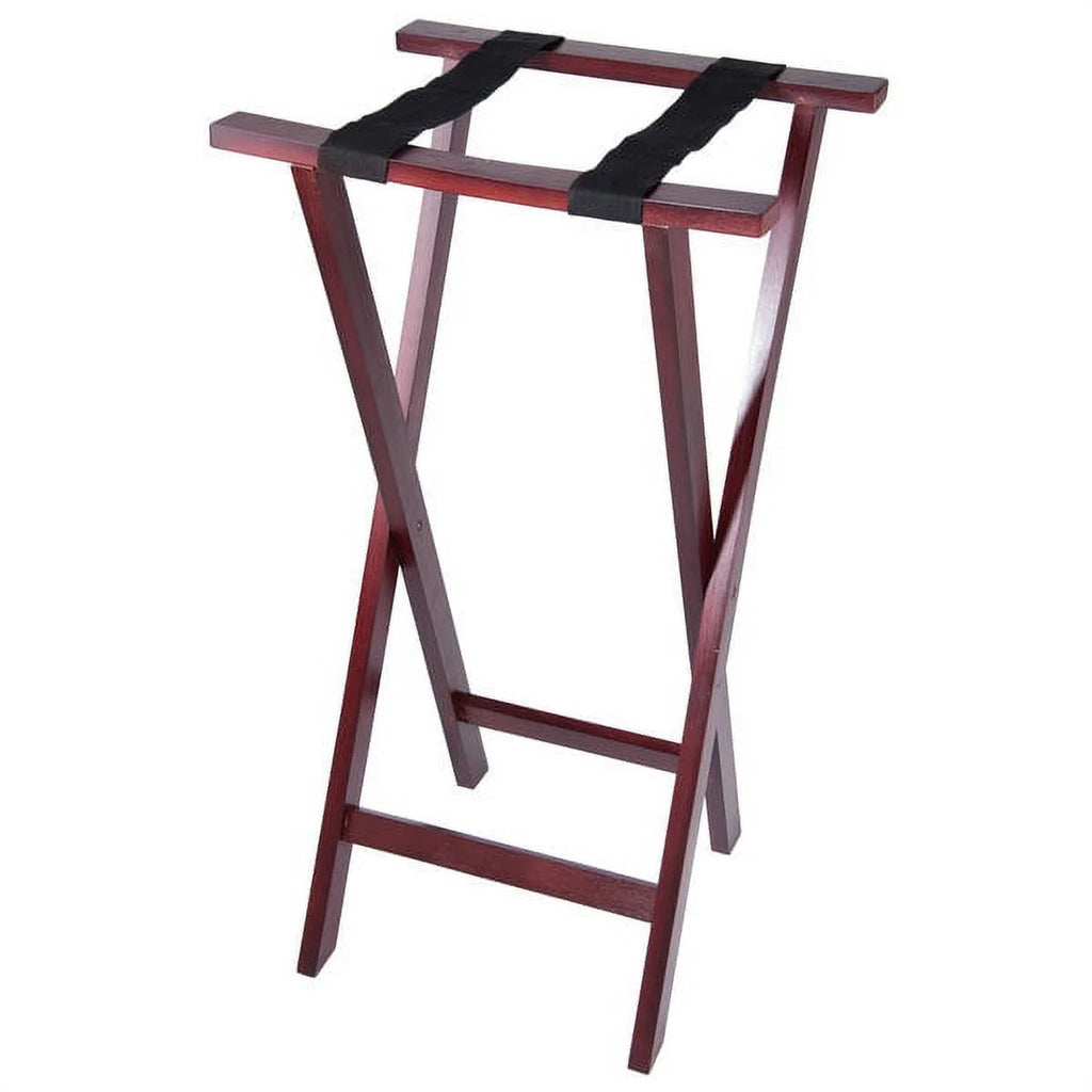 Mahogany Finish Teak Wood Tray Stand A15043