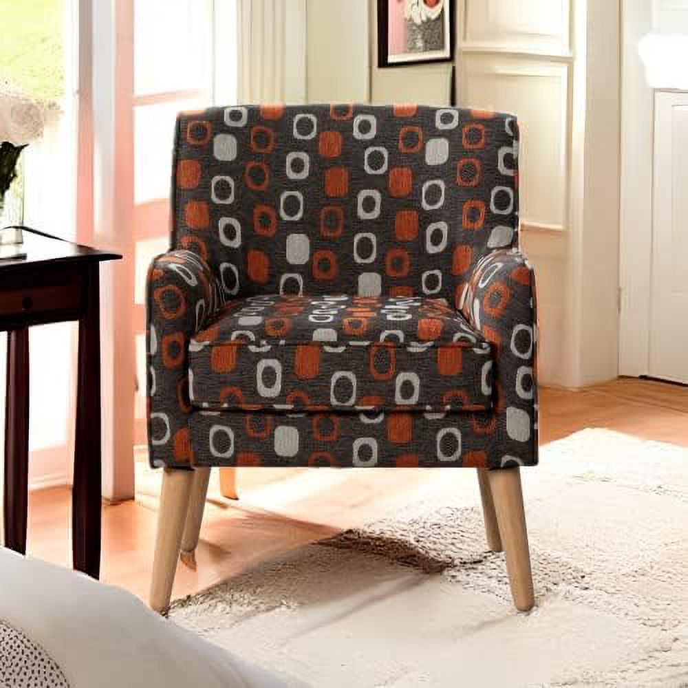 Grey Pattern Linen Fabric Accent Chair F82798