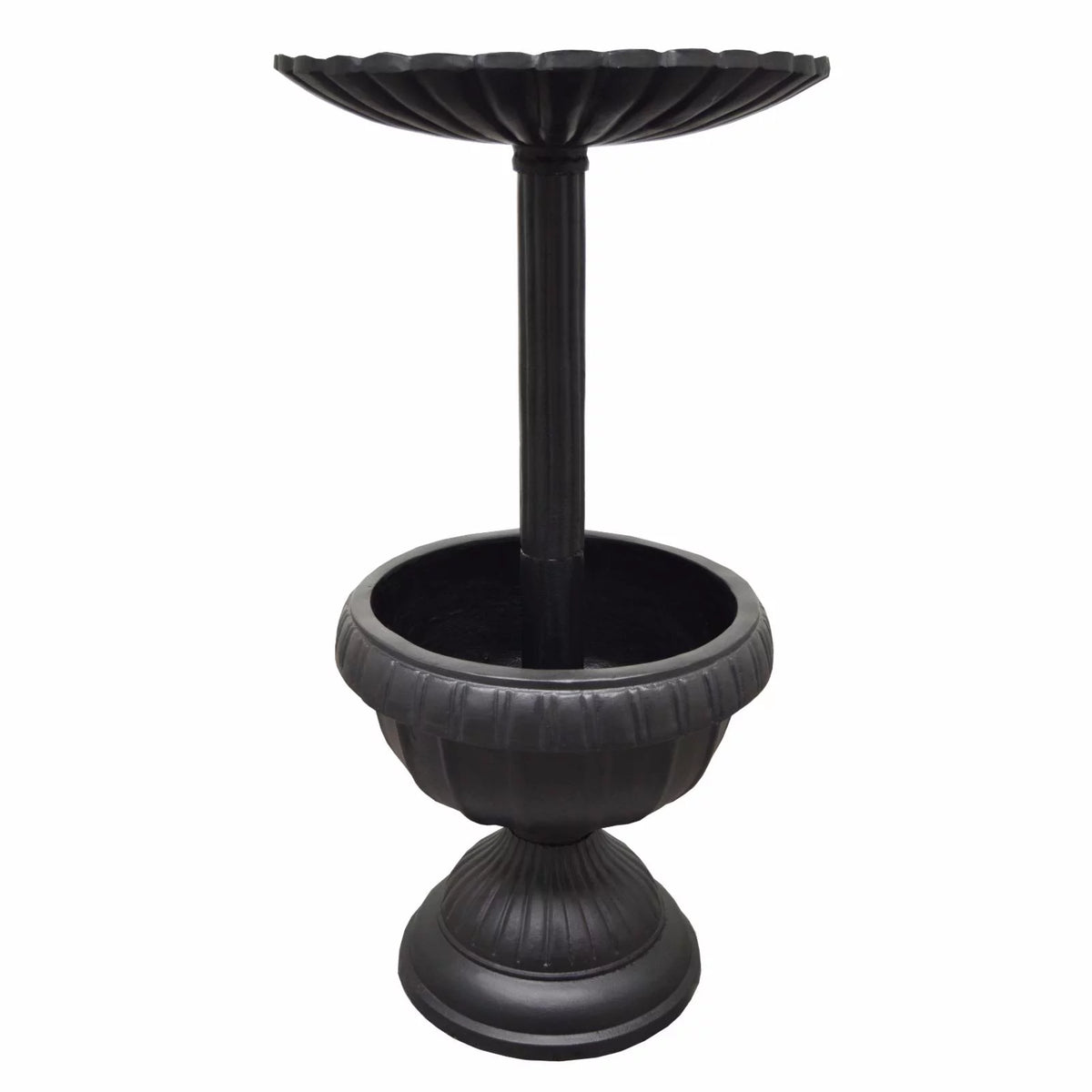 Round Cast Aluminum Bird Bath and Planter Vase Combo C98321