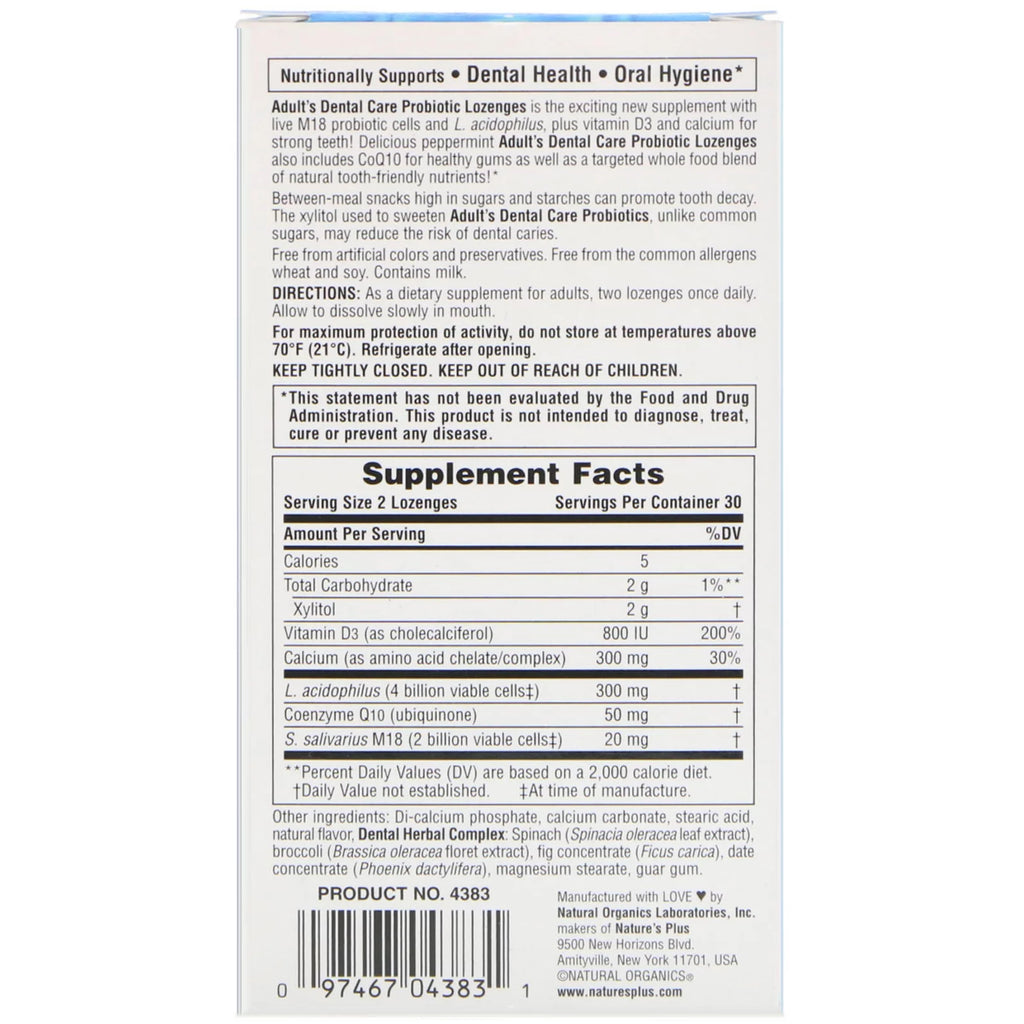 Peppermint Probiotic Lozenges K362135