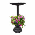 Round Cast Aluminum Bird Bath and Planter Vase Combo C98321