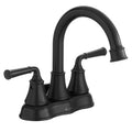 4 in. Centerset Double Handle High-Arc Bathroom Faucet in Matte Black D741