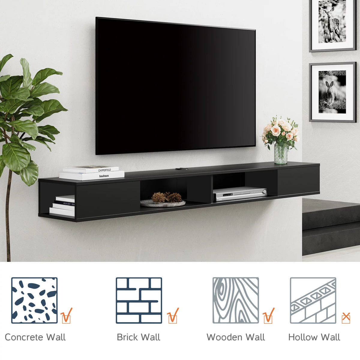 70 inch Black Floating TV Stand M815326