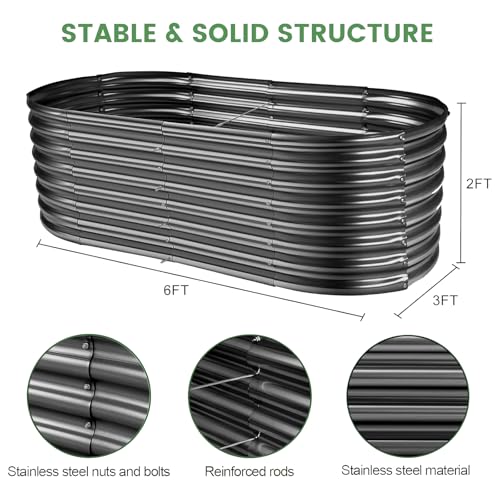 24" Tall Galvanized Metal Raised Garden Bed X181511