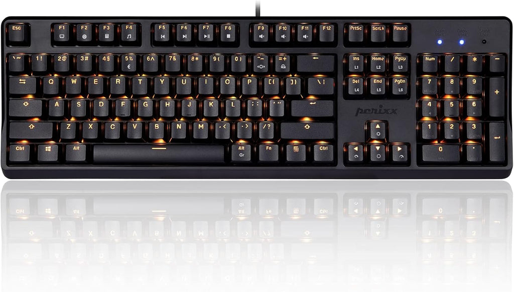 Mechanical Gaming Keyboard, Wired USB, RGB Backlighting, Clicky Gateron Blue Switches, US English, Pack of 2 I513391
