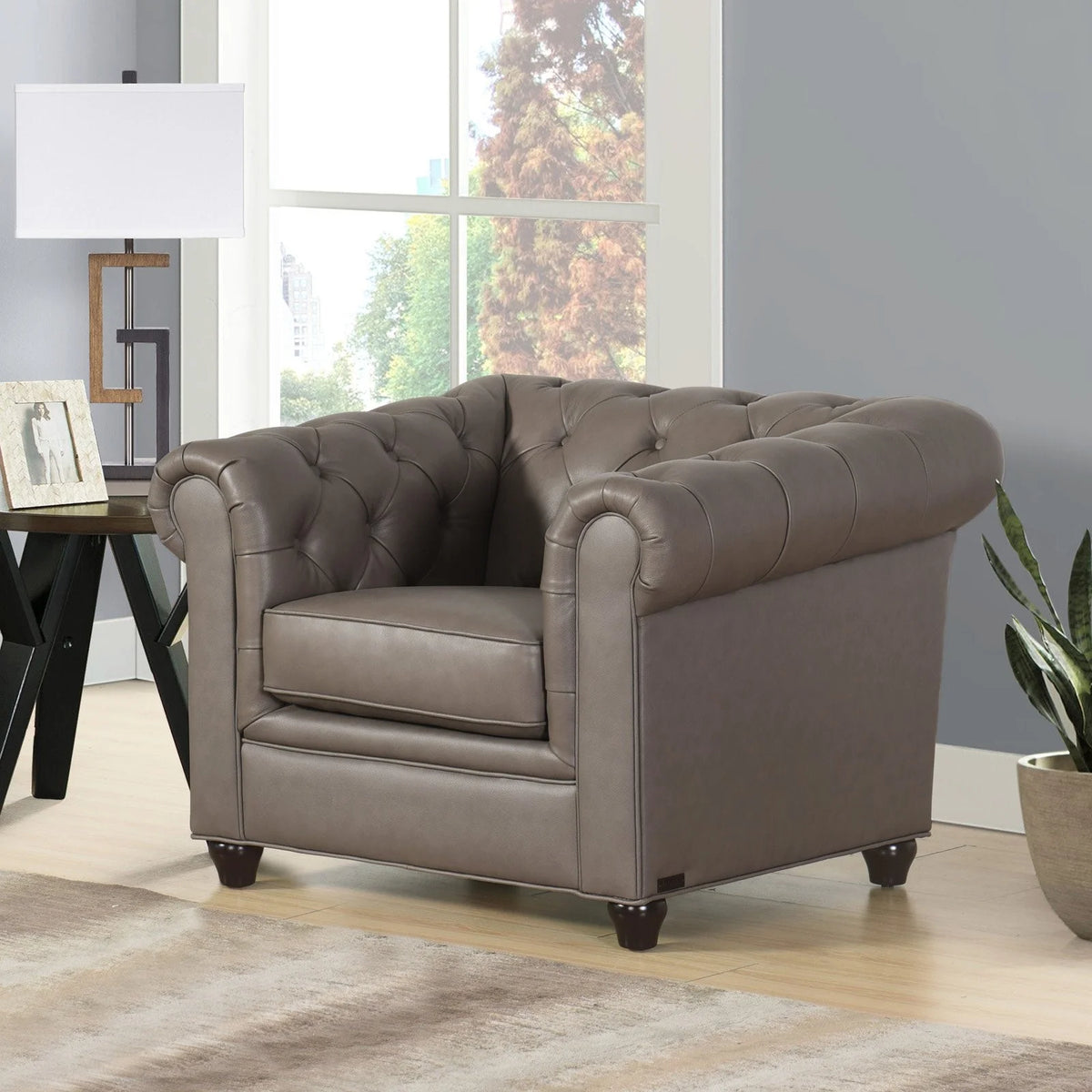 Leather Chesterfield Armchair Q3816
