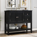 Espresso Wood Console Table with 2 Drawers, 2 Cabinets, 1 Shelf P40651