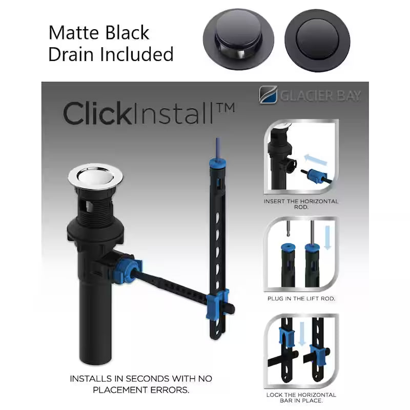 4 in. Centerset Double Handle High-Arc Bathroom Faucet in Matte Black D741