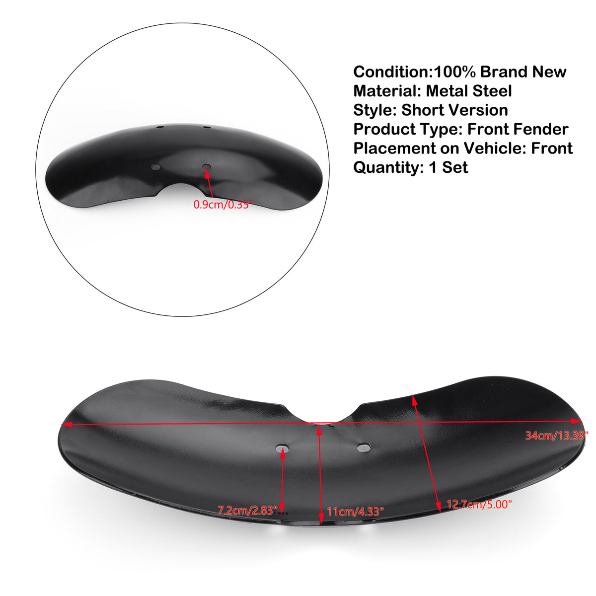 Short Front Fender Mudguard For Triumph Bonneville T100 Scrambler Thruxton W354512