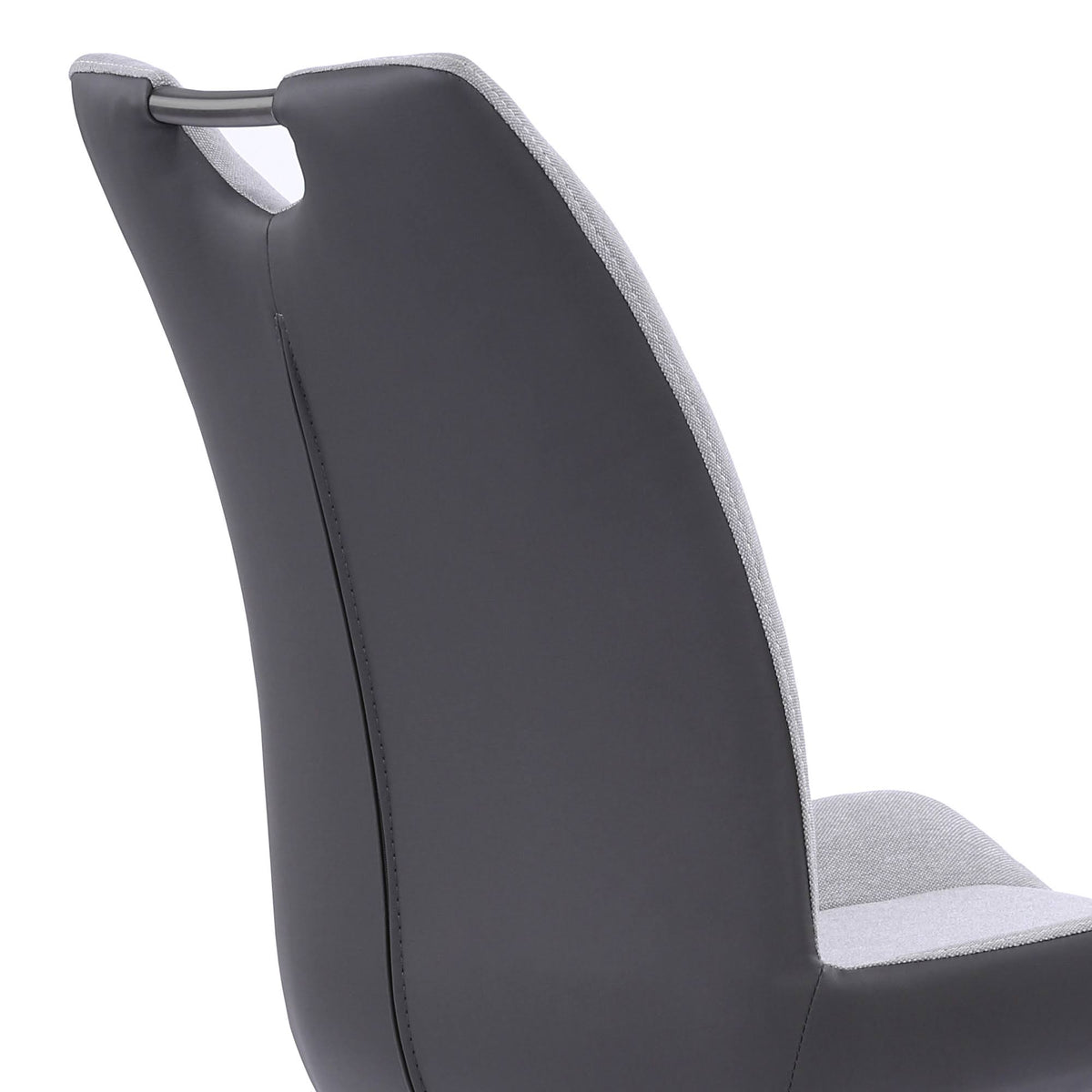Grey Powder Coated Pewter Fabric Dining Chair Set of 2 T9071