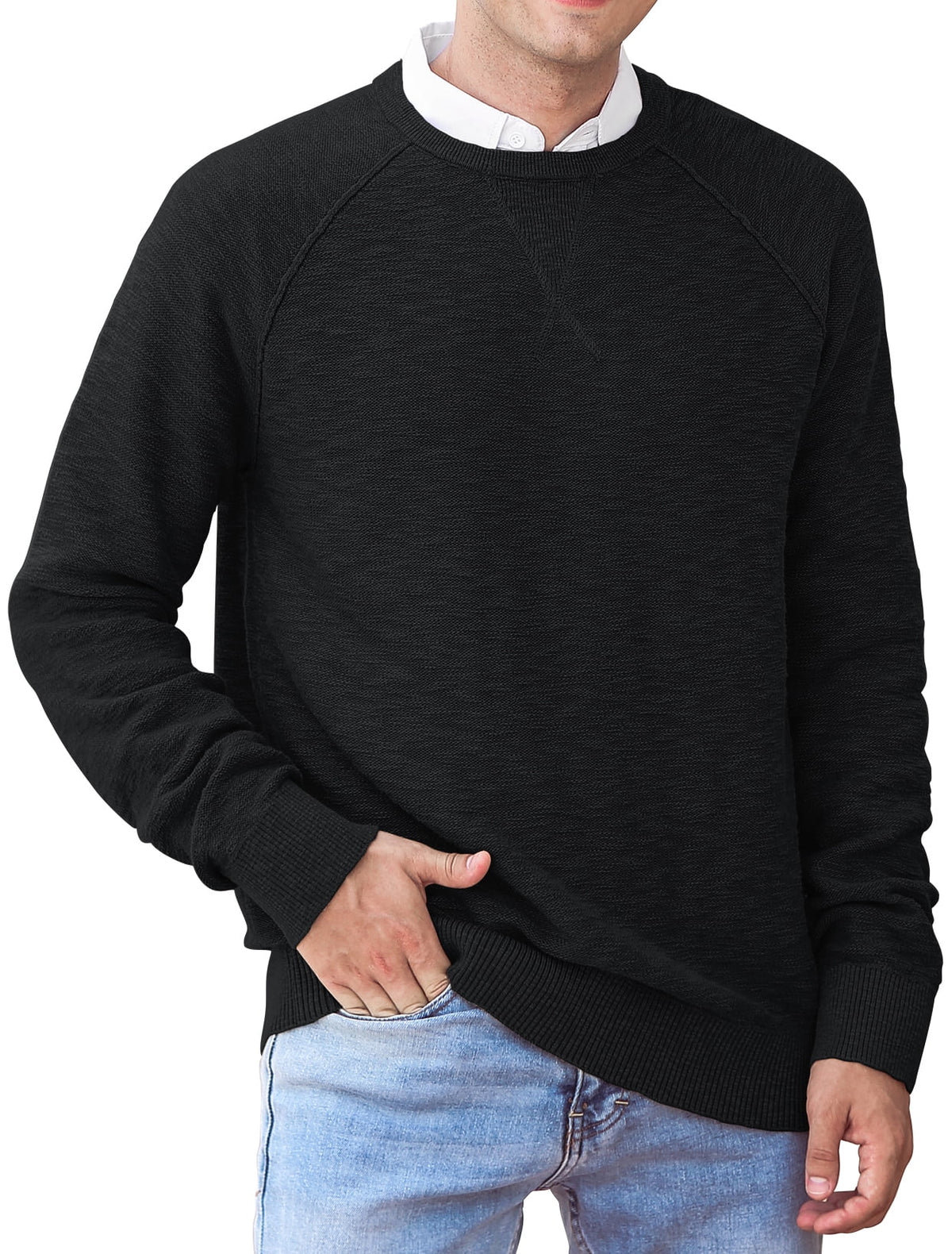 Cotton Rib Knit Crewneck Sweater K17447