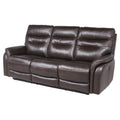 Dark Brown Leather Power Recliner Sofa H534812