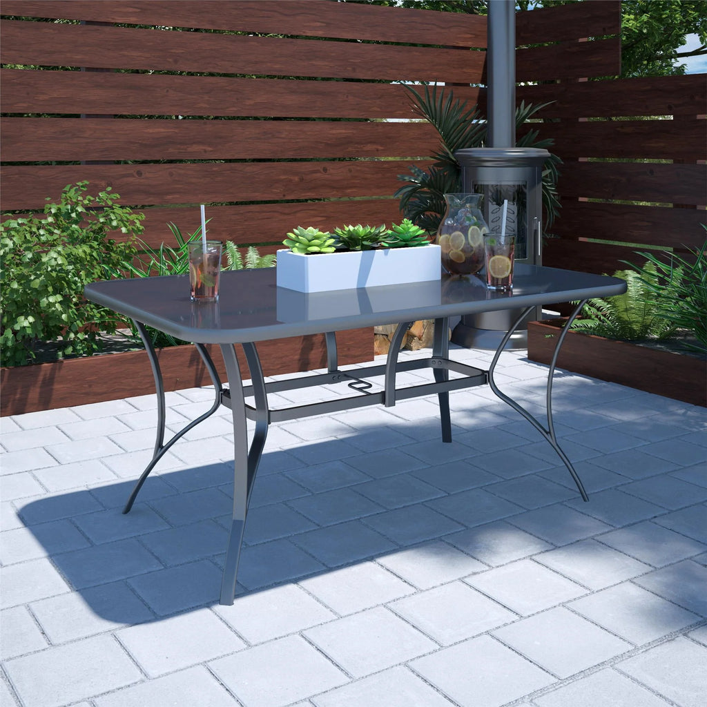 Dark Gray Steel Patio Dining Table D614