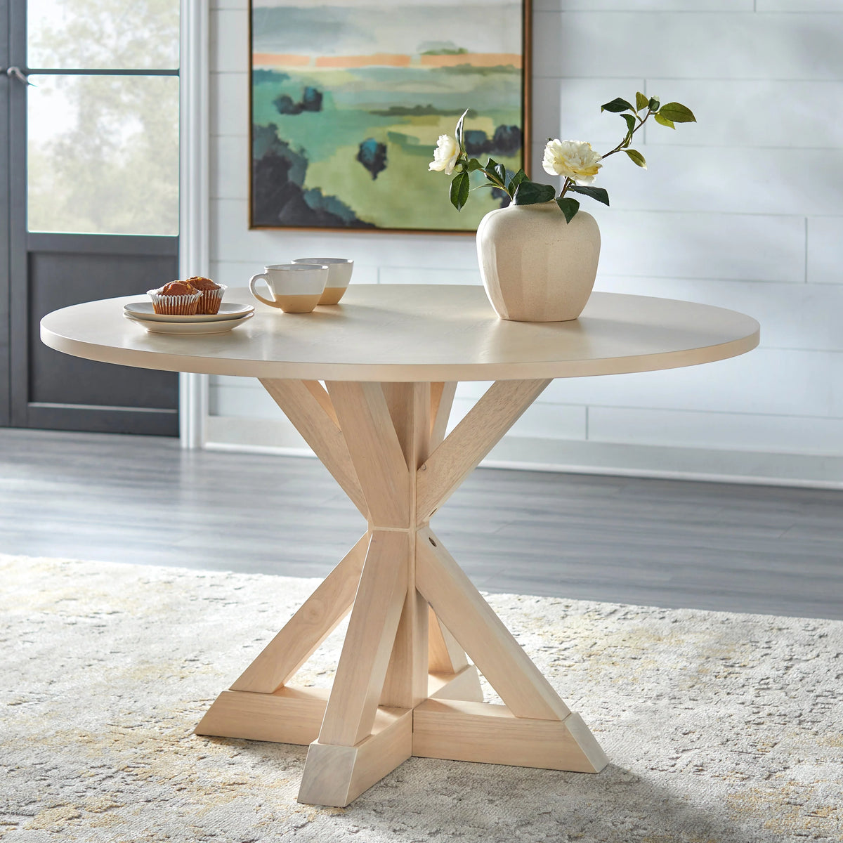 Dining Table Whitewash Grey Finish H104