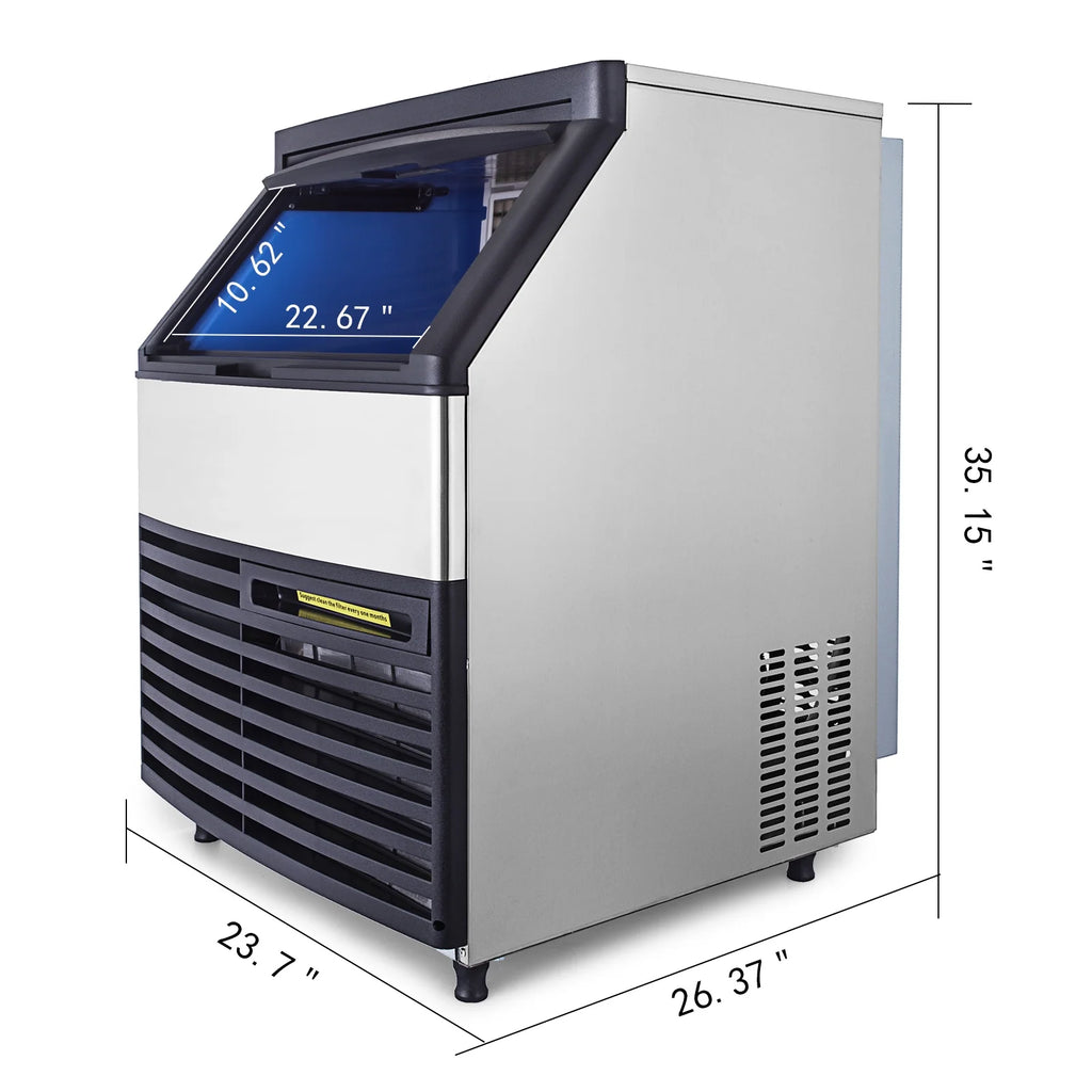 110V Commercial Ice Maker 440lbs/24H Stainless Steel N744402