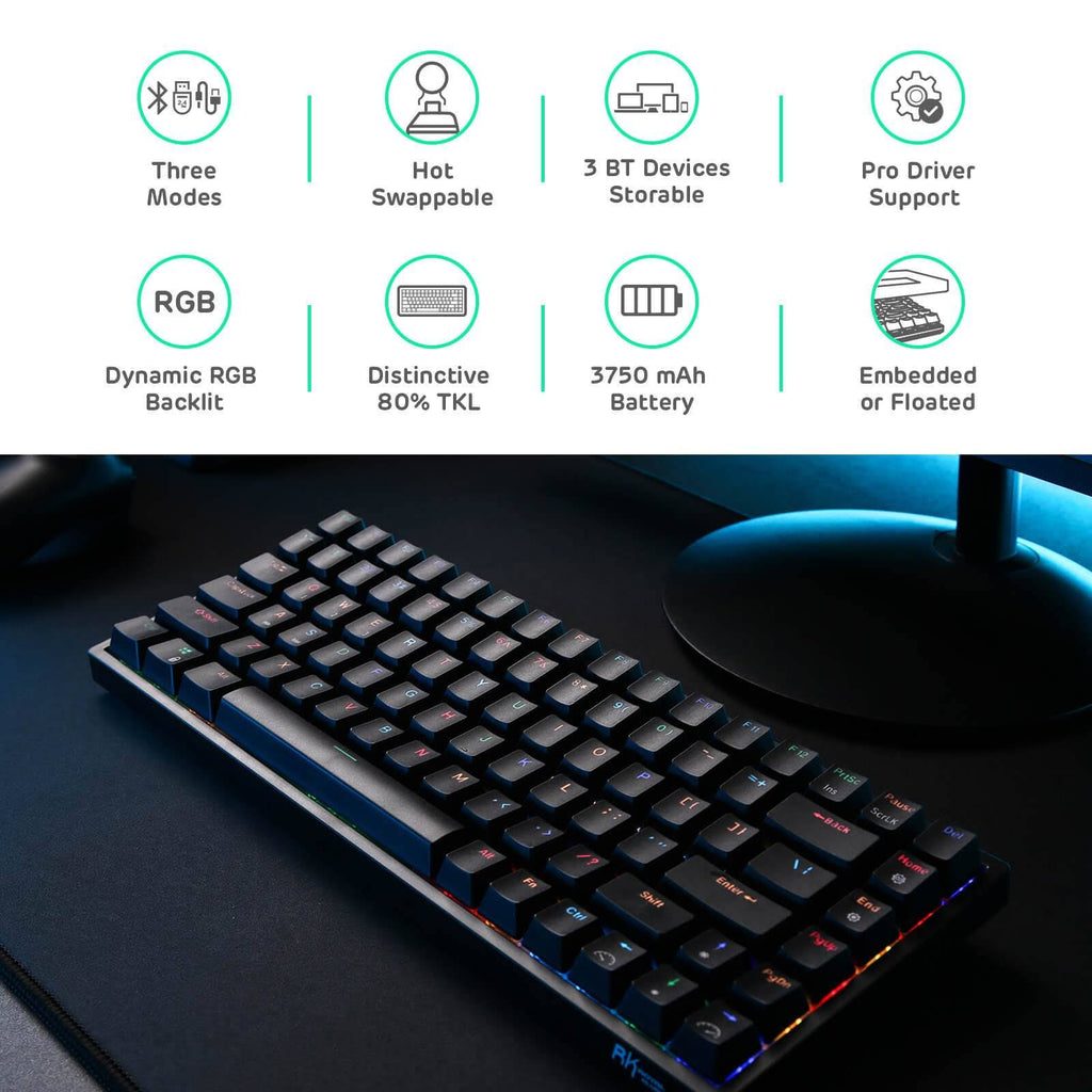 84 Keys Wireless 75% Mechanical Keyboard K378236