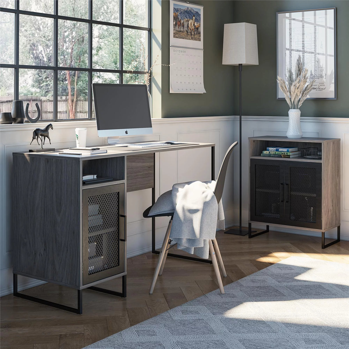 Gray Oak Computer Desk P8769