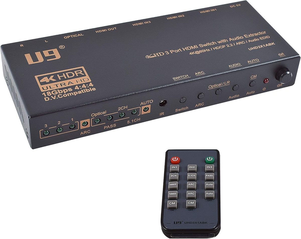 1 in 4 Out HDMI 2.0 4K Splitter with 4K to 1080P Downscaler U778