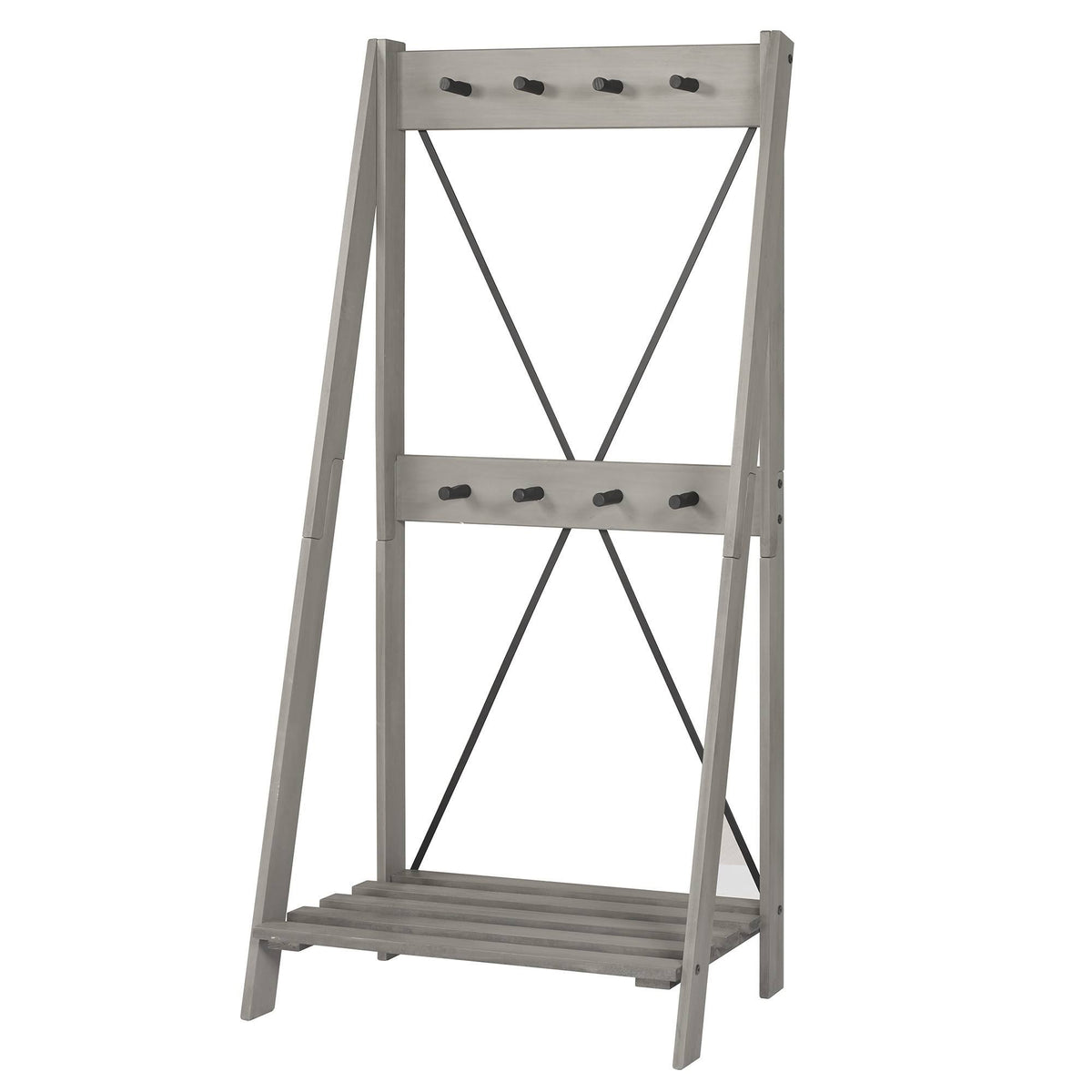 Grey Solid Wood Hall Tree C7826