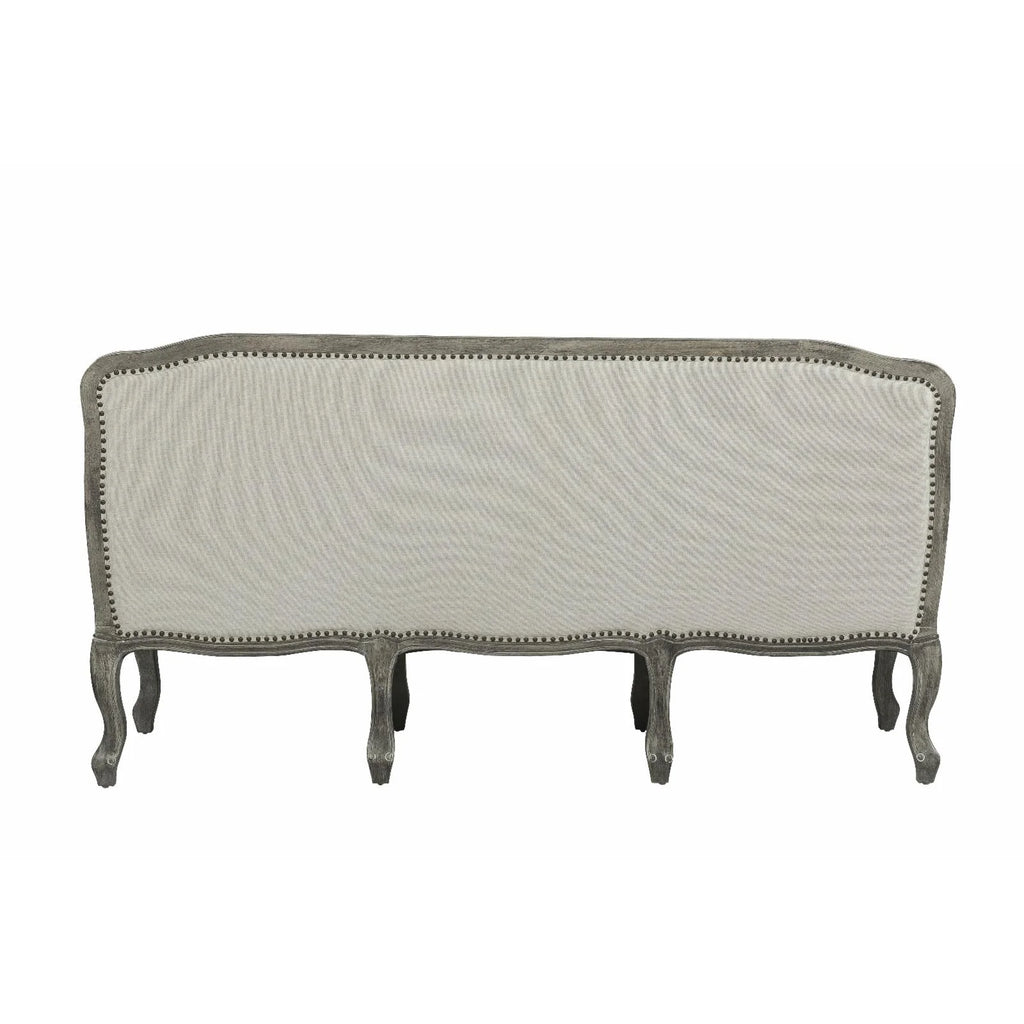 Cream Linen Fabric Sofa with 3 Pillows C286