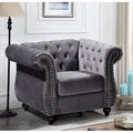 Gray Chesterfield Chair U96786
