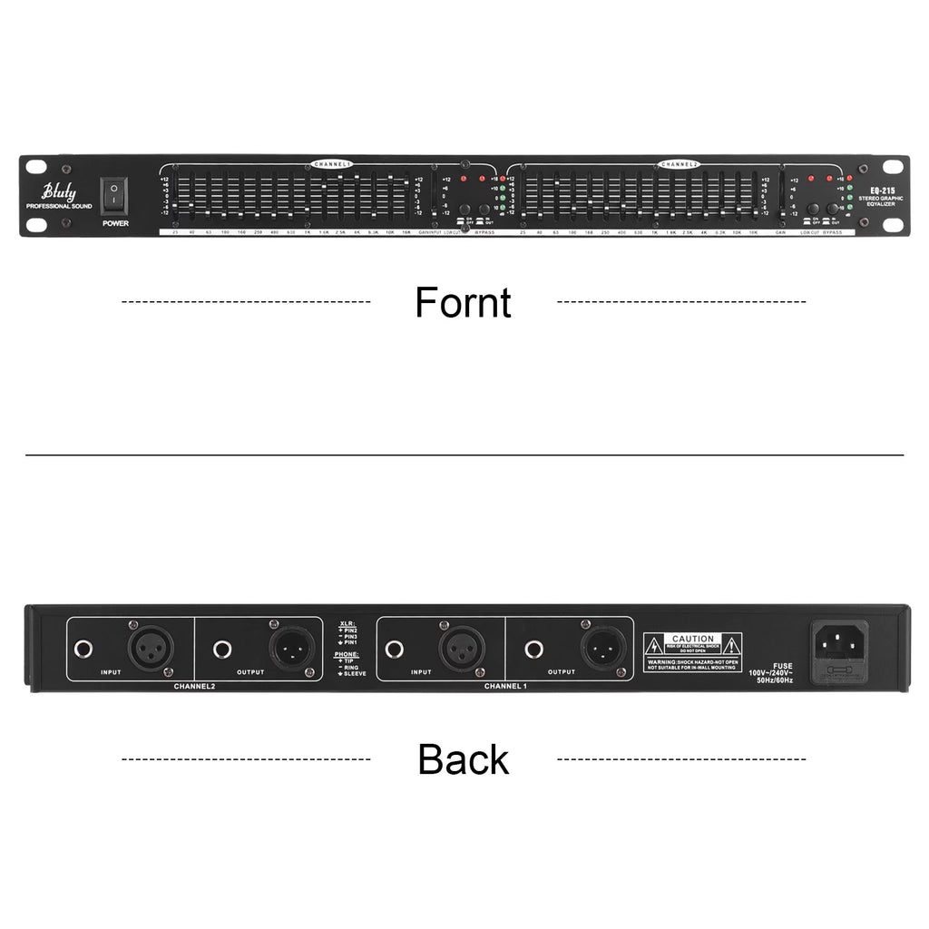 Dual Channel 15-Band Rack Mount Stereo Graphic Equalizer X284326