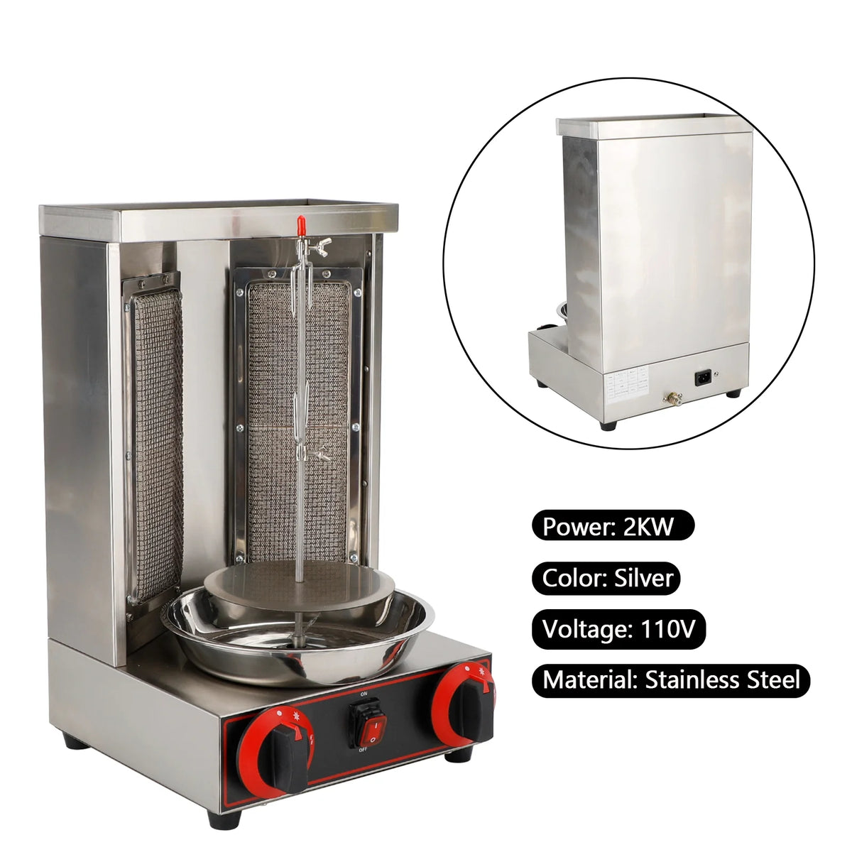 Propane 2 Burner Vertical Shawarma Grill E96108