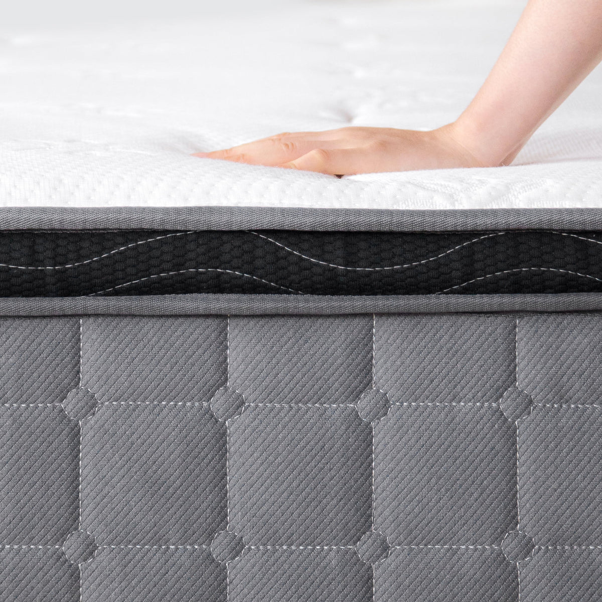 Queen Hybrid Mattress with Gel Memory Foam and Pocket Spring M8881