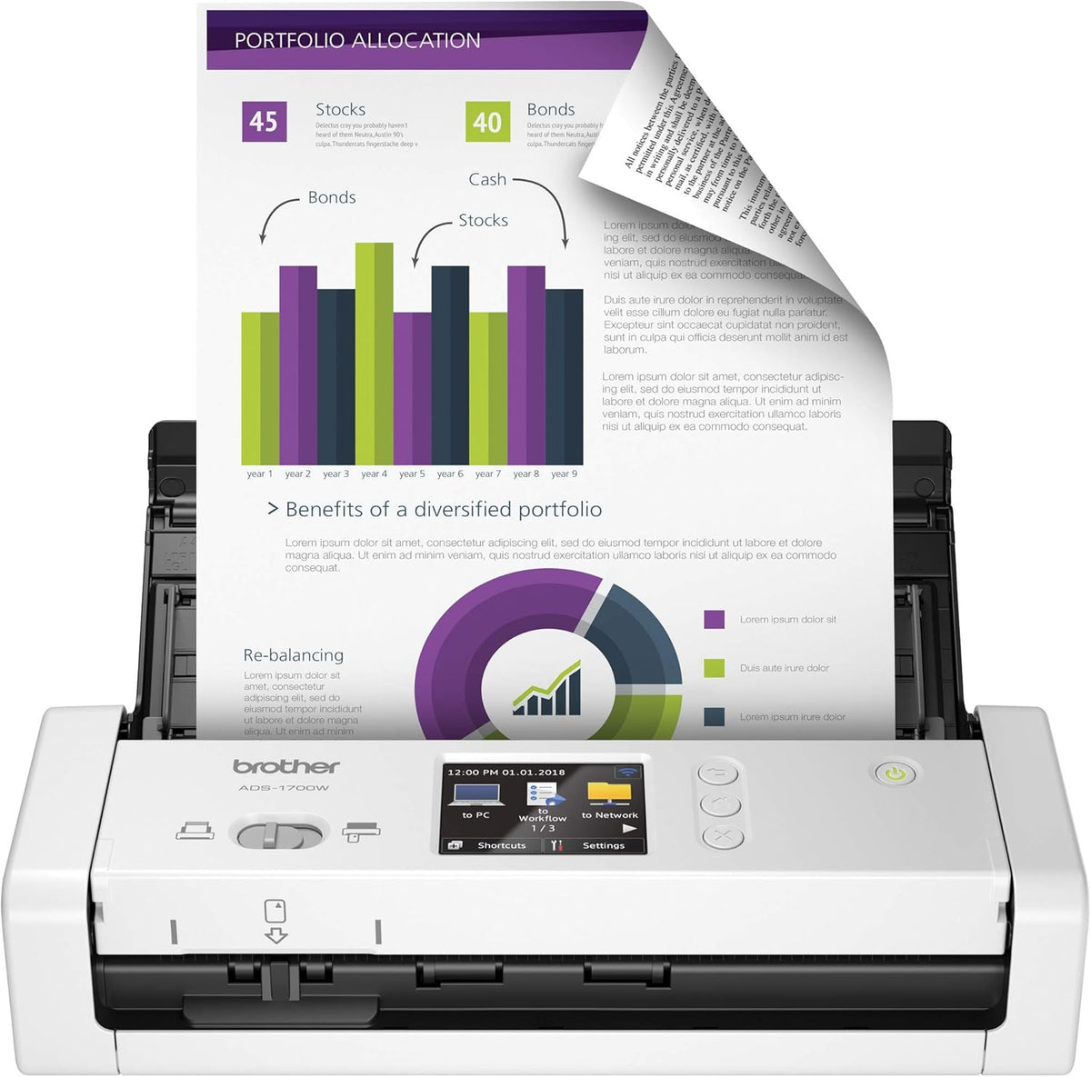 Wireless Document Scanner, White N8024