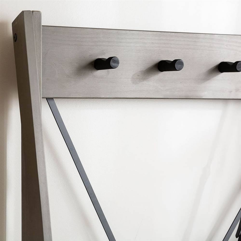 Grey Solid Wood Hall Tree C7826