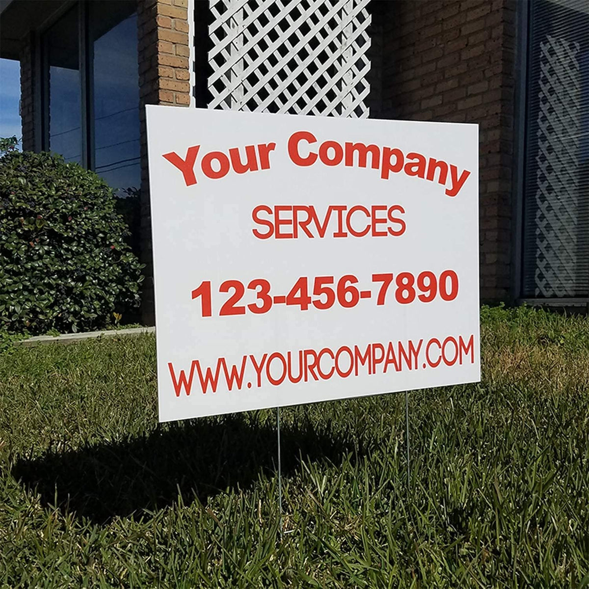 50 Pack Large 24x18 Full Color Single-Sided Yard Signs with Metal Stands W6274