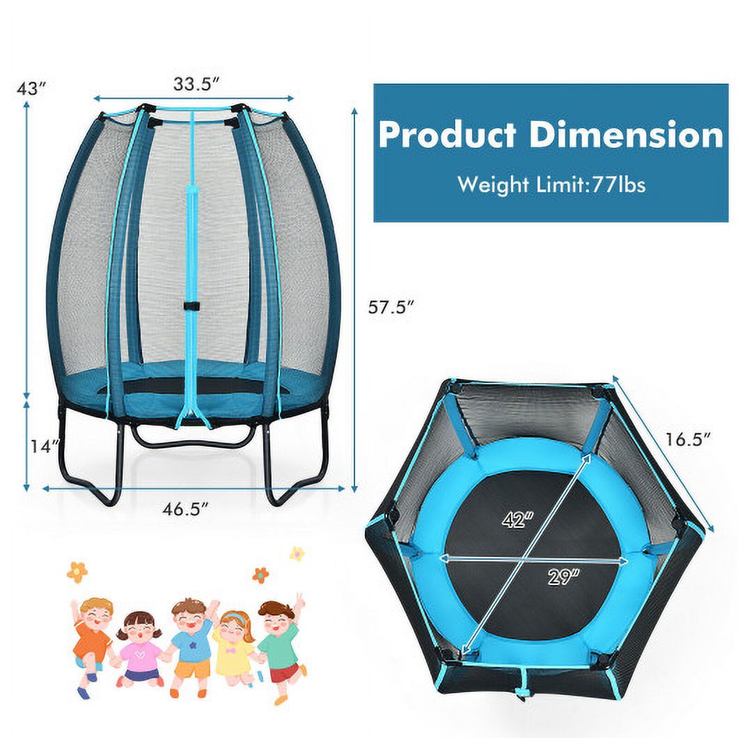 Blue Kids Trampoline with Enclosure Net R22092