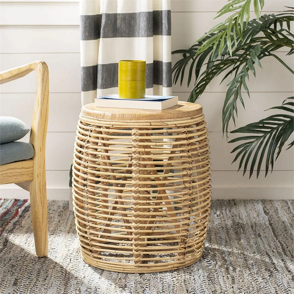 18" Round Rattan Accent End Table Set of 2 O776368