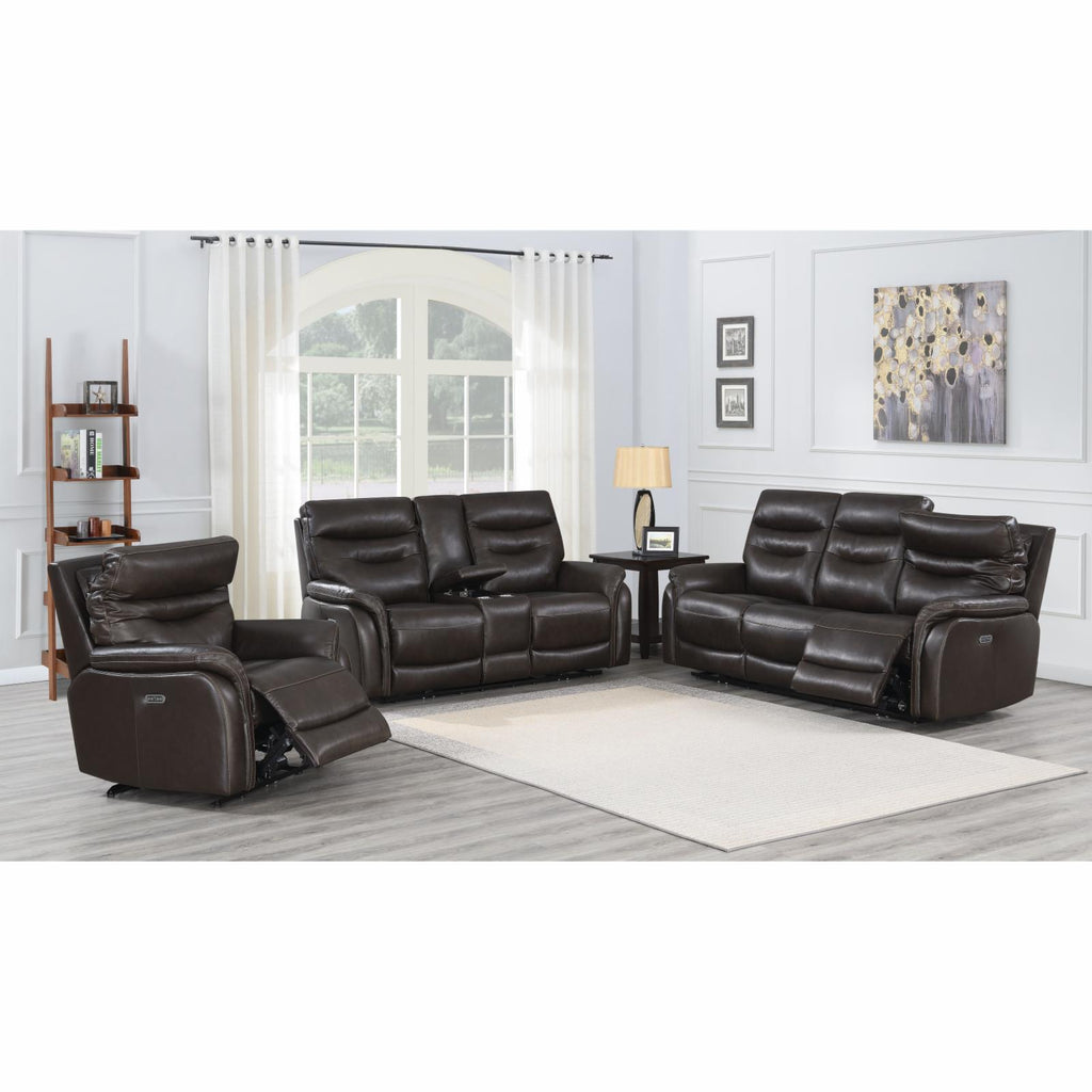 Dark Brown Leather Power Recliner Sofa H534812