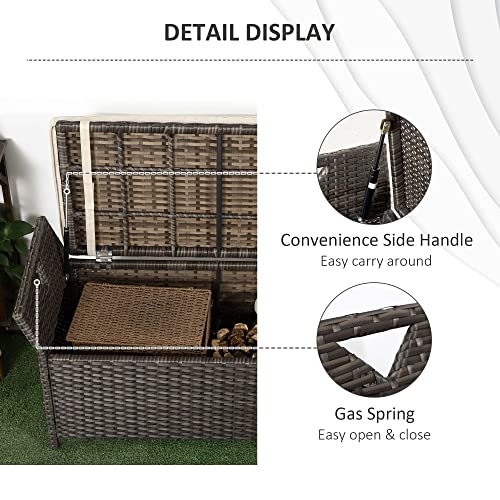 29 Gallon Wicker Storage Bench with Cushion J598
