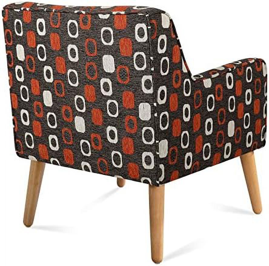 Grey Pattern Linen Fabric Accent Chair F82798