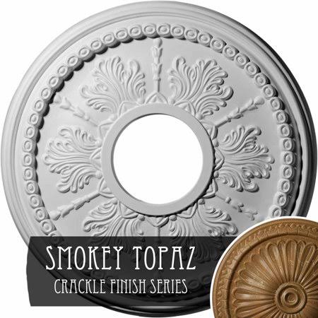 13 3/4x22OD x 1x22P Hand-Painted Silver Ceiling Medallion U88513
