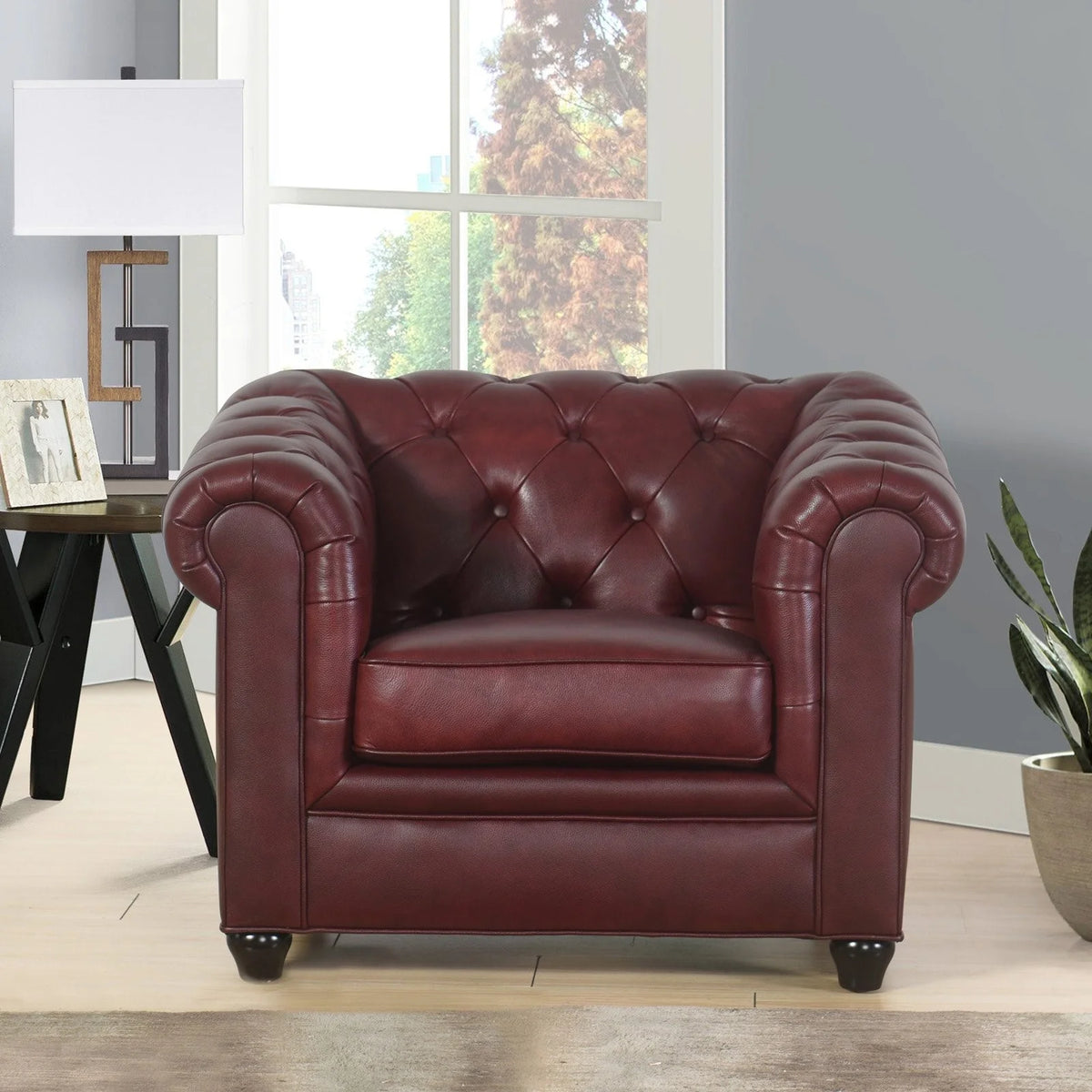 Leather Chesterfield Armchair Q3816