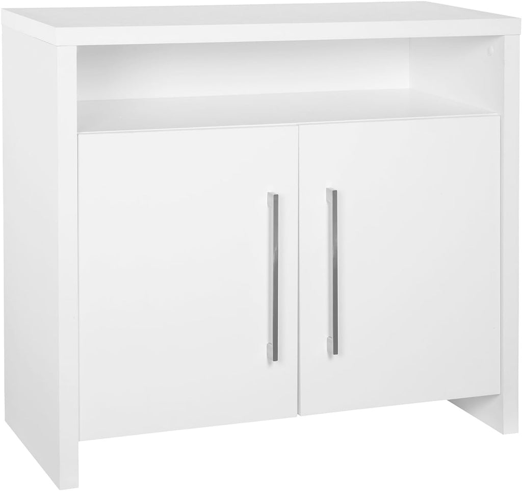 2-Door White Storage Cabinet with Shelf W2269