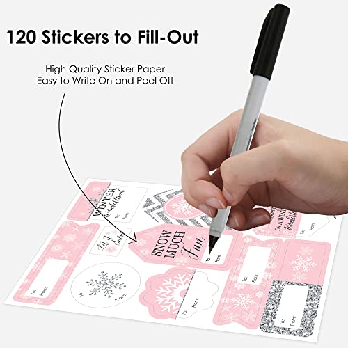 Snowflake Holiday Gift Tag Labels - 120 Stickers O3569