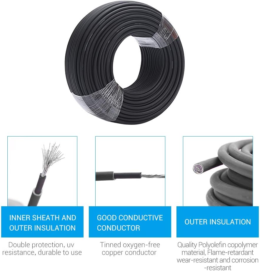 10AWG Solar Extension Cable 95 Feet Black F442