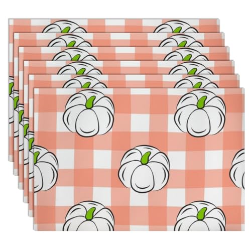 Faux Leather 12 X 18 Inchs Pink Gingham Placemat 6- Count T640