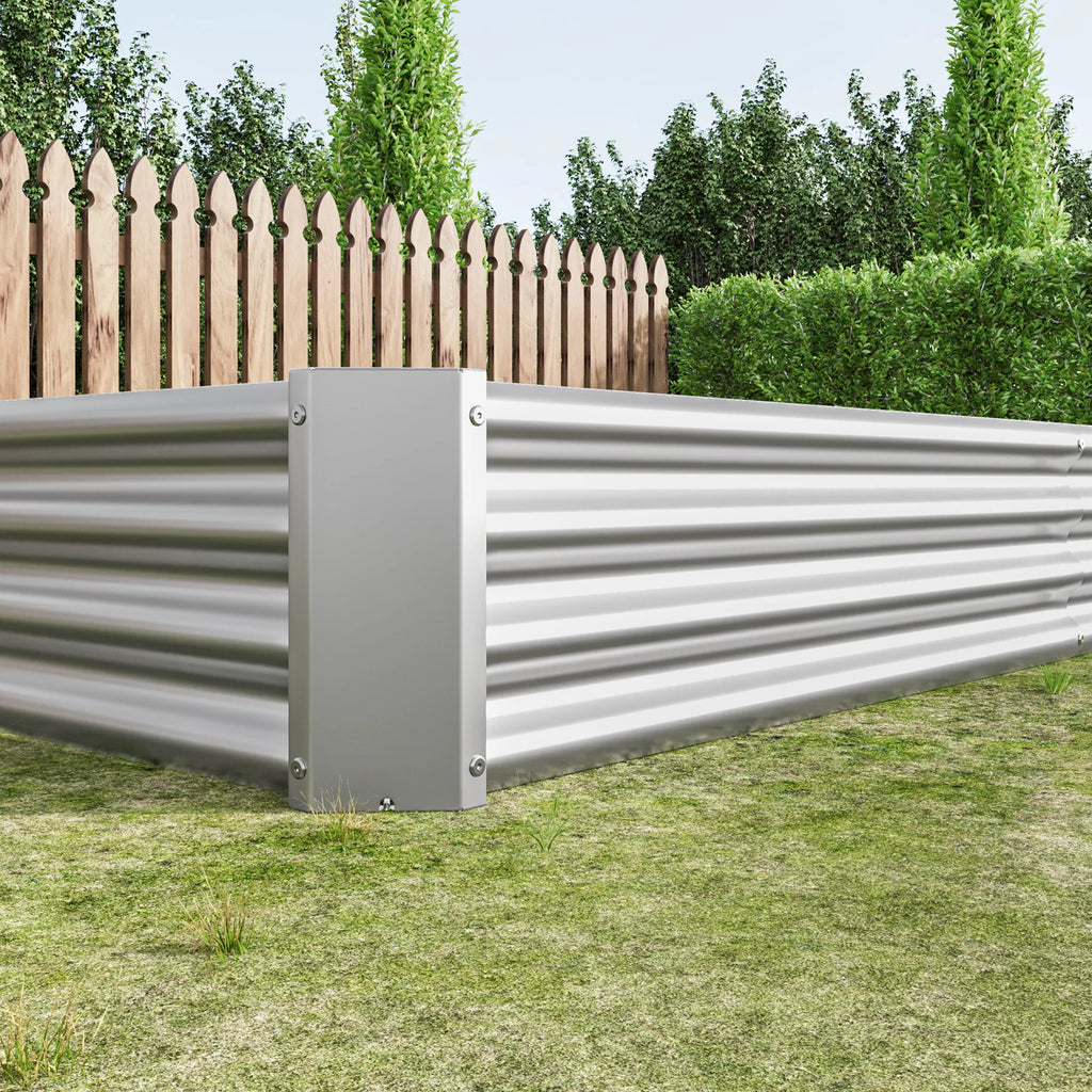 Metal Raised Garden Bed Outdoor for Vegetables Flowers Herb U36090