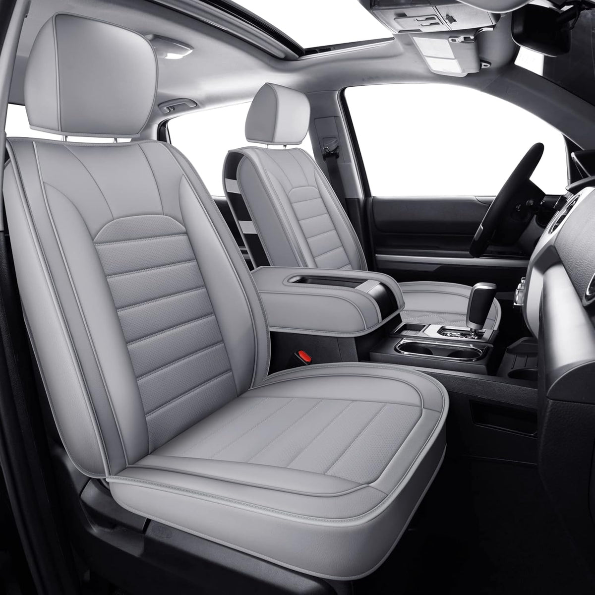 Black & Blue Faux Leather Full Set Seat Covers O300771