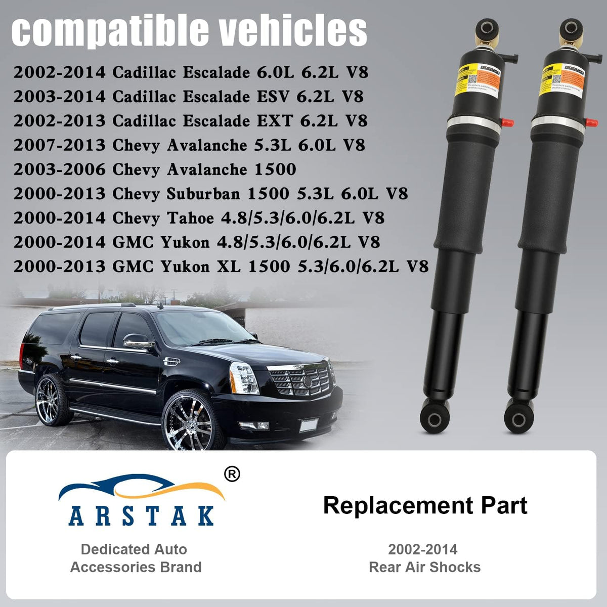 Rear Air Shock Struts Absorber (2 Pack) H8593