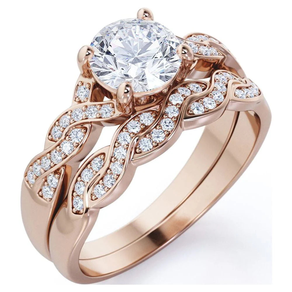 1.25 Carat Round Cut Moissanite Wedding Set B14746